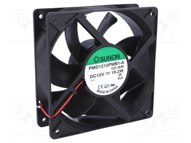 Fan: DC; axial; 12VDC; 120x120x38mm; 322.8m3/h; 54dBA; ball bearing