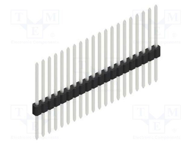 Connector: pin strips; pin header; male; PIN: 20; 1.27mm; THT; 1x20