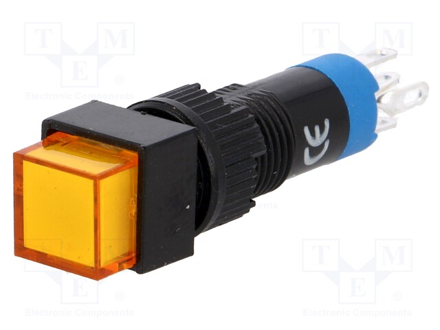 Switch: push-button; Pos: 2; SPDT; 0.5A/250VAC; 1A/24VDC; orange