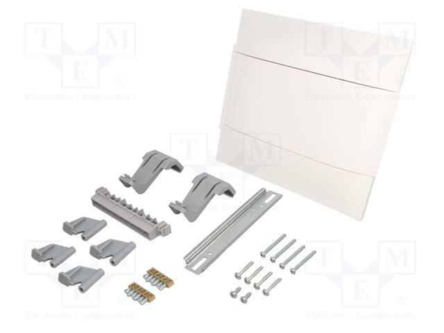 Enclosure: for modular components; IP40; plaster embedded; white