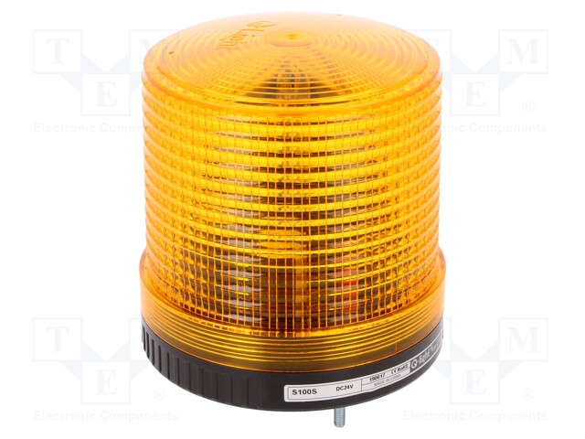 Signaller: lighting; flashing light; amber; Series: S100; 24VDC