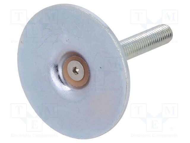 Foot of pin; Base dia: 50mm; M8; steel; Plunger length: 50mm