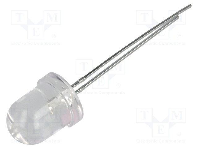 LED; 8mm; amber; 1000÷1700mcd; 30°; Front: convex