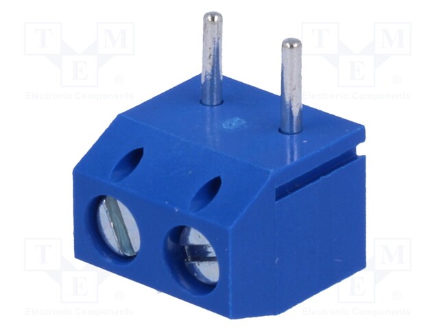 PCB terminal block; straight; 5mm; ways: 2; on PCBs; 2.5mm2; tinned