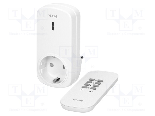 Power socket; plug-in; 230VAC; IP20; 25m; white; Schuko