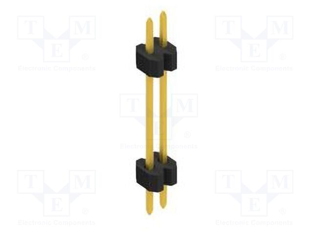 Connector: pin strips; pin header; male; PIN: 2; 1.27mm; THT; 1x2