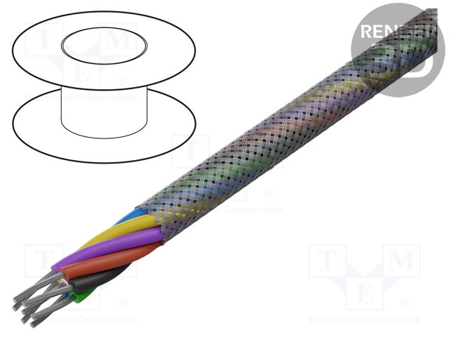 Wire; 2x30AWG; shielded,silver plated copper braid; PFA; 600V