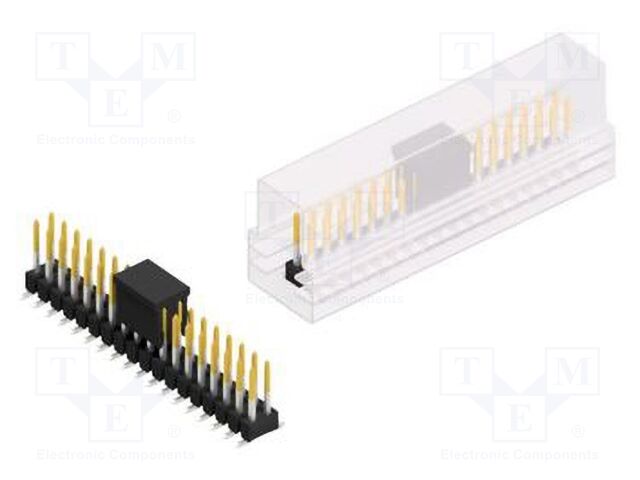 Connector: pin strips; pin header; male; PIN: 36; 2.54mm; SMT; 2x18