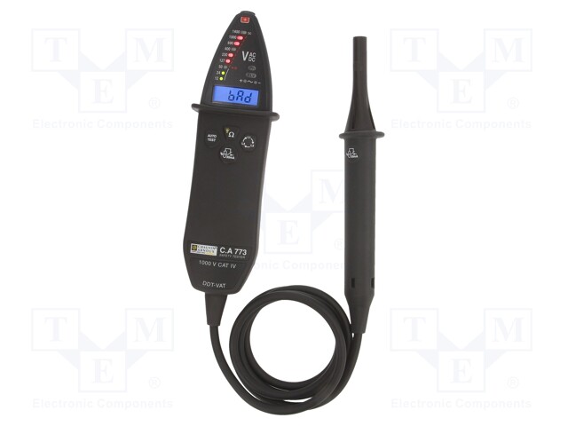 Tester: electrical; 13 LED,LCD,with a backlit; 50÷1000VAC; IP65