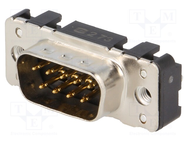 D-Sub; PIN: 9; socket; male; PCB snap-in; straight; THT; M3