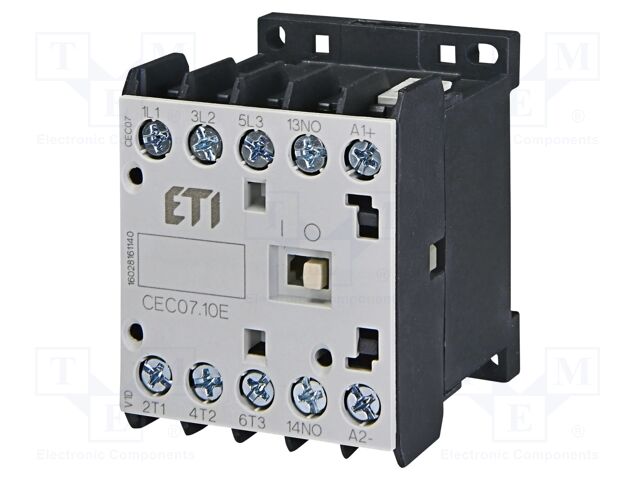 Contactor: 3-pole; NO x3; Auxiliary contacts: NO; 400VAC; 18A; CEC