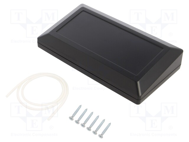 Enclosure: desktop; X: 180mm; Y: 100mm; Z: 41.5mm; ABS; black; gasket