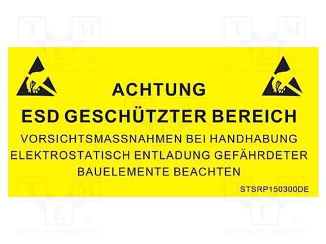 Information board; ESD; 300x150mm; black,yellow; Language: DE