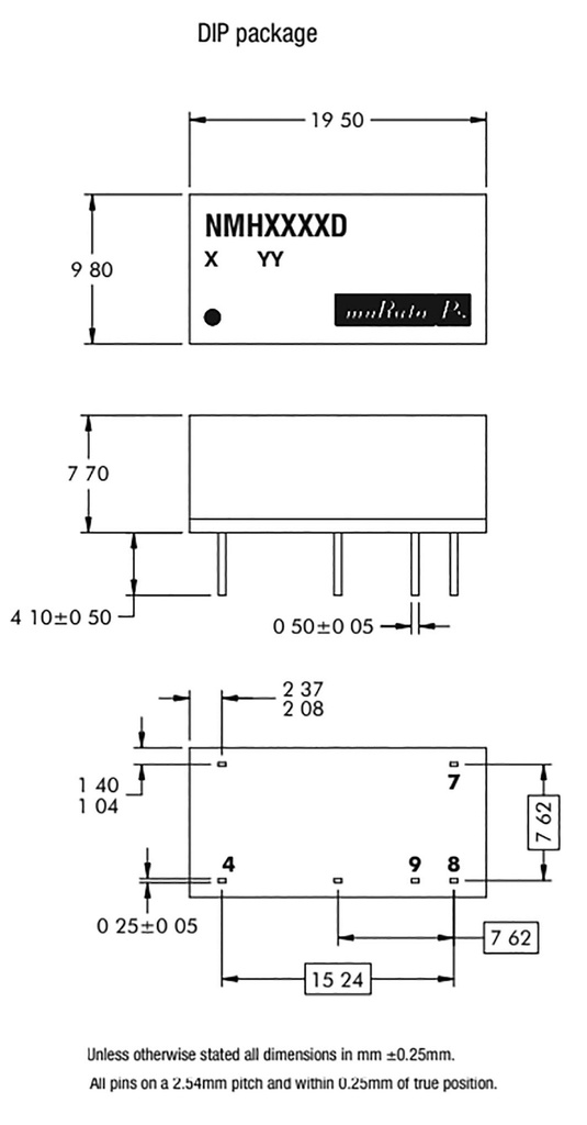 Isolated Board Mount DC/DC Converter, ITE, 2 Output, 2 W, 15 V, 67 mA, -15 V
