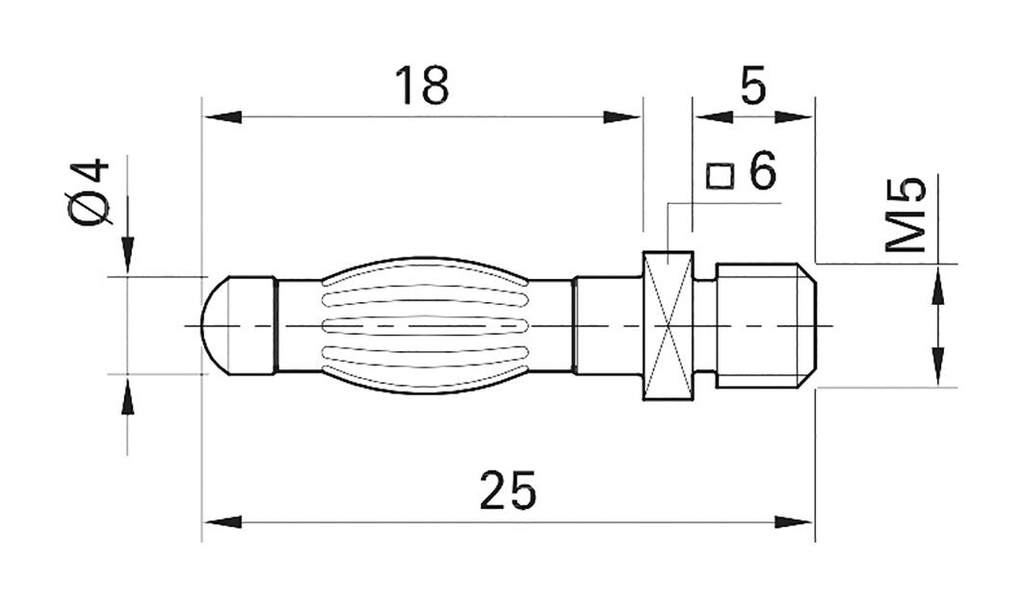 Plug; 4mm banana; 50A; 0.3mΩ; gold-plated; Contacts: CuZn; 25mm