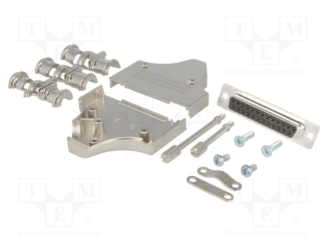 D-Sub; PIN: 25; plug; female; turned contacts; angled; soldering