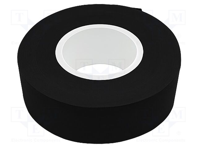 Tape: textile; W: 19mm; L: 25m; Thk: 0.18mm; acrylic; black; -40÷125°C