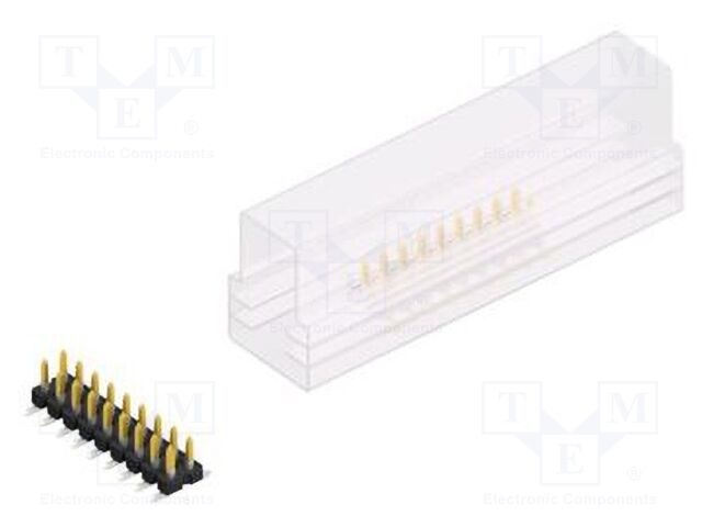 Connector: pin strips; pin header; male; PIN: 18; 2.54mm; SMT; 2x9
