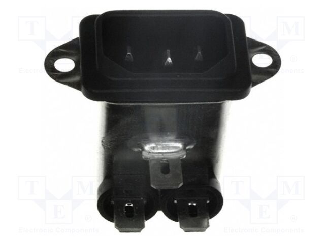 Connector: AC supply; socket; male; 3A; 250VAC; C14 (E),EMC/EMI