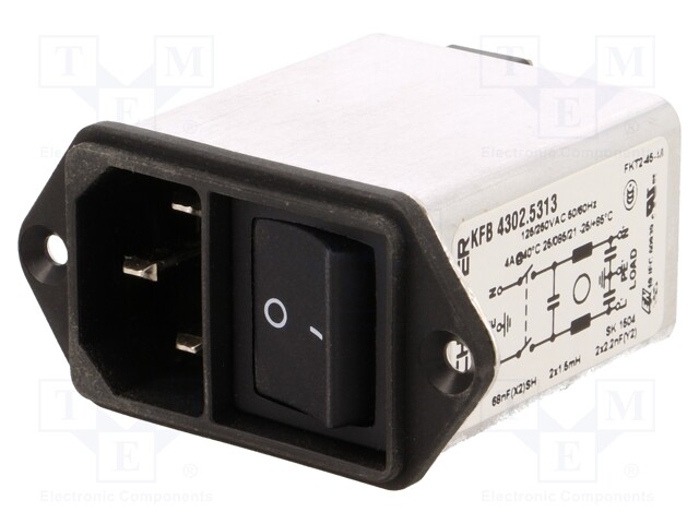 Connector: AC supply; socket; male; 4A; 250VAC; IEC 60320; -25÷85°C