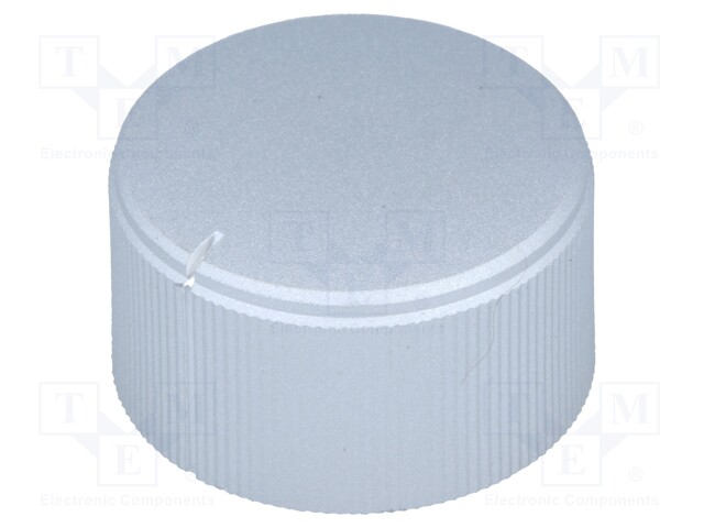 Knob; with pointer; aluminium,plastic; Shaft d: 6mm; Ø25x15mm