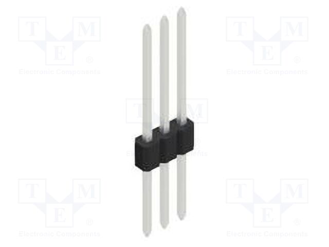 Connector: pin strips; pin header; male; PIN: 3; 1.27mm; THT; 1x3