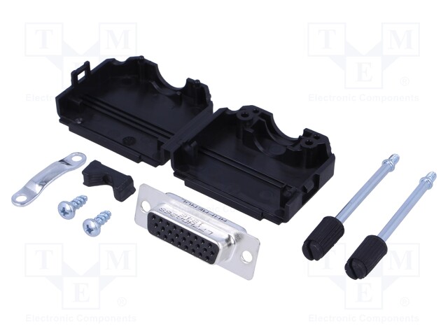 D-Sub HD; PIN: 26; female; unshielded; straight; soldering; UNC4-40