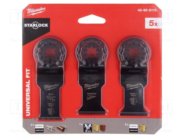 Saw blade set; for multitools,wood,metal; 5pcs.