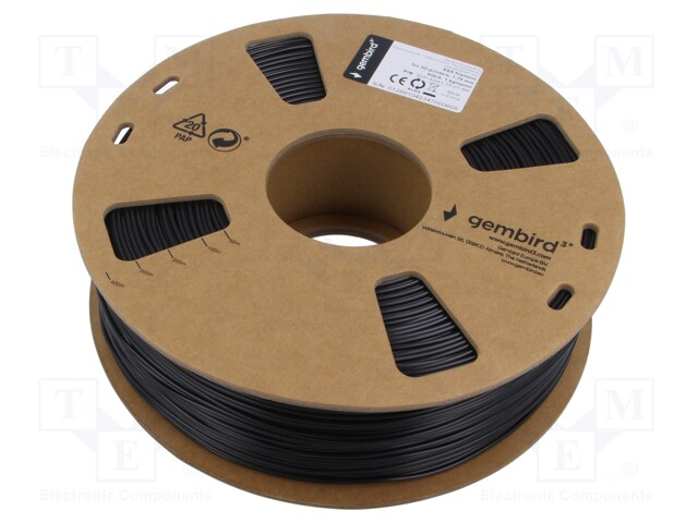 Filament: ASA; 1.75mm; black; 230÷250°C; 1kg; Table temp: 80÷120°C