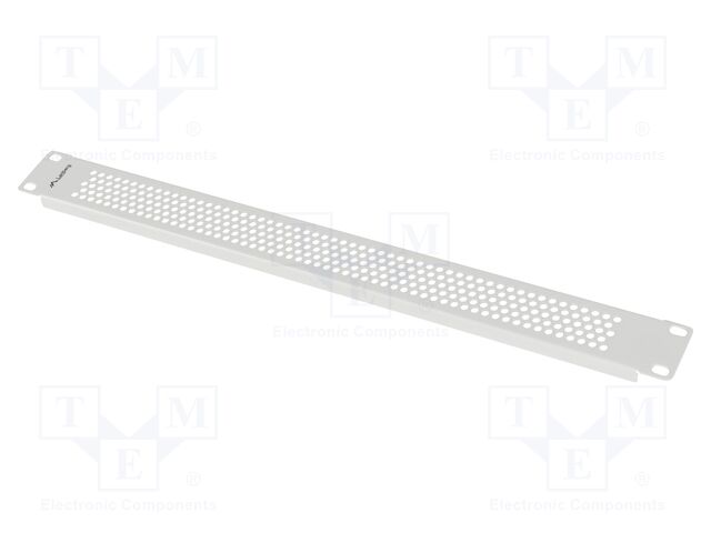 Stopper; 1U; grey; Standard: 19"; perforated