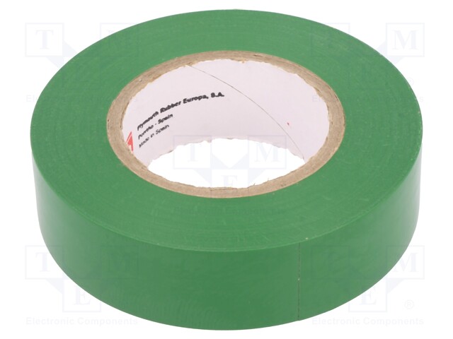 Tape: electrical insulating; W: 19mm; L: 20m; D: 0.15mm; green; 220%