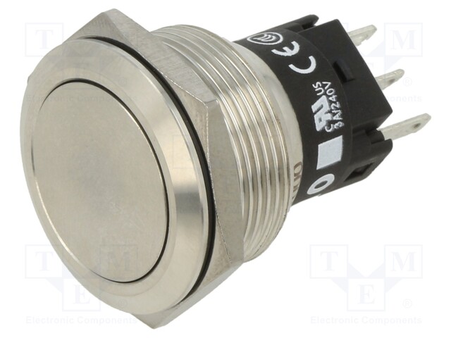 Switch: vandal resistant; Pos: 2; SPDT; 3A/240VAC; 3A/240VDC; Ø22mm