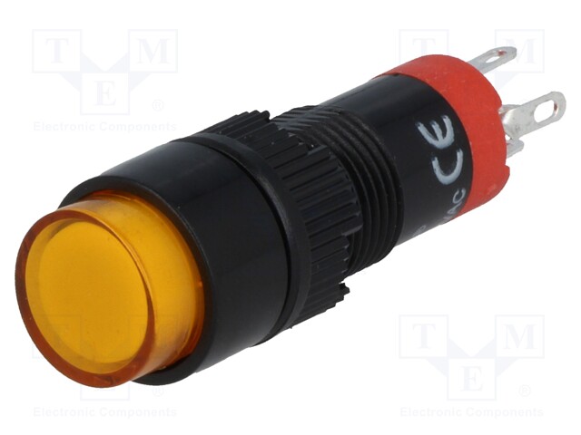 Switch: push-button; Pos: 2; SPDT; 0.5A/250VAC; 1A/24VDC; orange