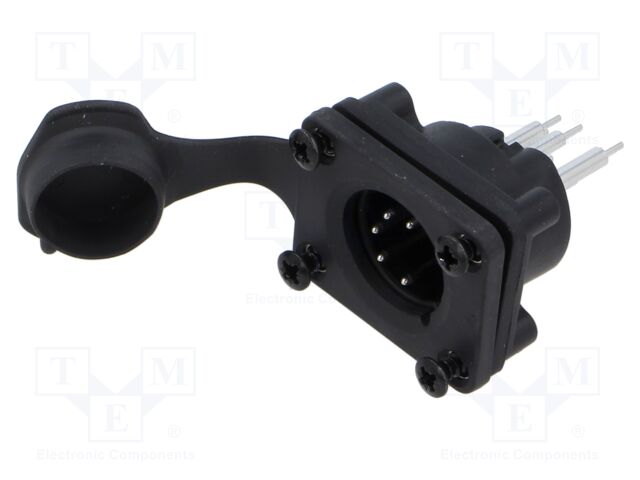 Connector: XLR; socket; male; AXS; 7.5A; 133V; PIN: 5; IP65; THT