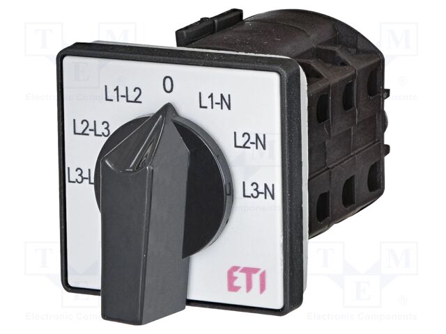 Switch: voltmeter cam switch; Stabl.pos: 7; 25A; for building in