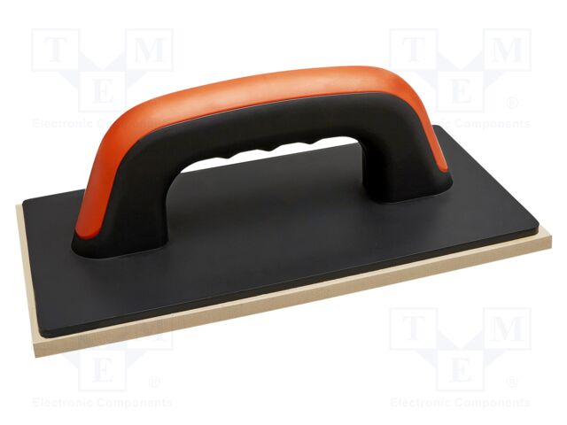 Finishing trowel; with rubber; L: 250mm; W: 130mm; Thk: 8mm