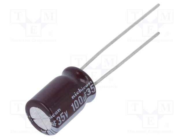 Capacitor: electrolytic; THT; 100uF; 35VDC; Ø8x11.5mm; Pitch: 3.5mm