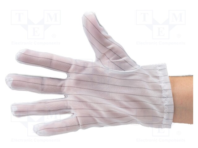 Protective gloves; ESD; M; Features: dissipative; white
