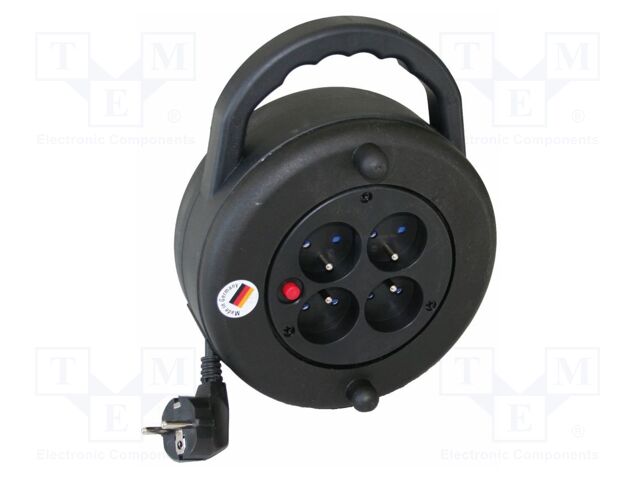 Extension lead; 3G1.5mm2; enclosed reel,rolled; Sockets: 4; PVC
