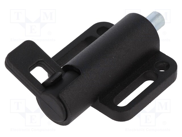 Spring latch; for profiles; W: 46mm; Mat: zinc alloy; F1: 25N; Ø: 8mm