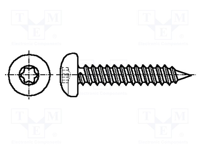 Screw; for metal; 2,2x19; Head: cheese head; Torx®; hardened steel