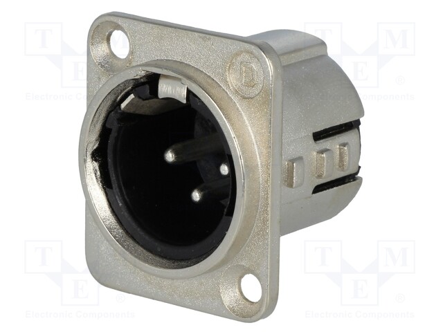 Socket; XLR; male; PIN: 3; straight; soldering; silver plated; 50V