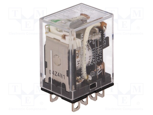 Relay: electromagnetic; DPDT; Ucoil: 24VDC; 10A/110VAC; 10A/24VDC