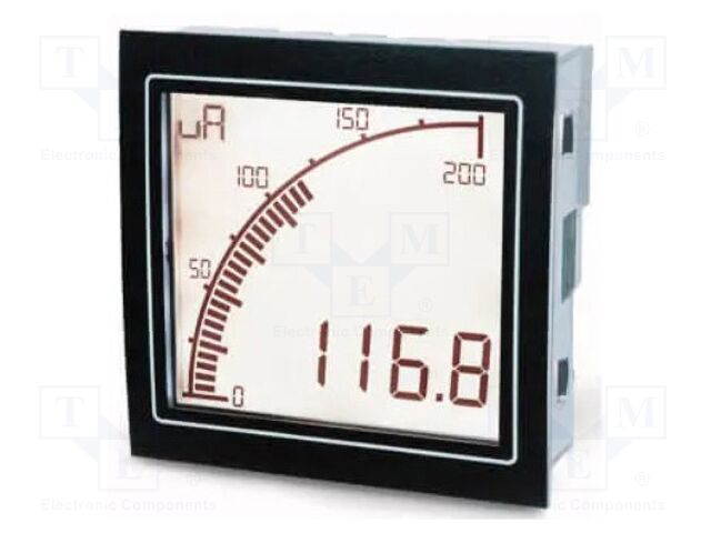 Ammeter; digital,mounting,programmable; 0÷200uA; on panel; IP65