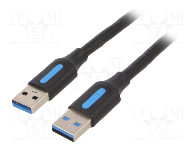 Cable; USB 3.0; USB 3.0 A plug,both sides; nickel plated; 2m