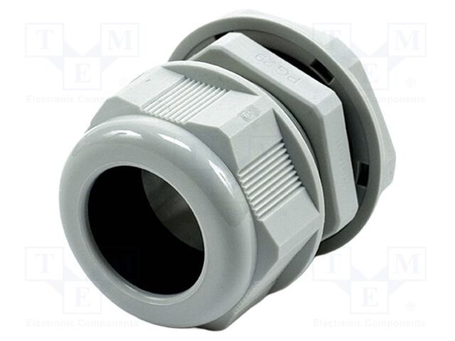 Cable gland; PG29; IP68; nylon; UL94V-2; grey