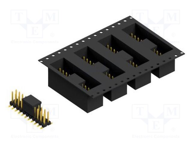 Connector: pin strips; pin header; male; PIN: 22; 2.54mm; SMT; 2x11