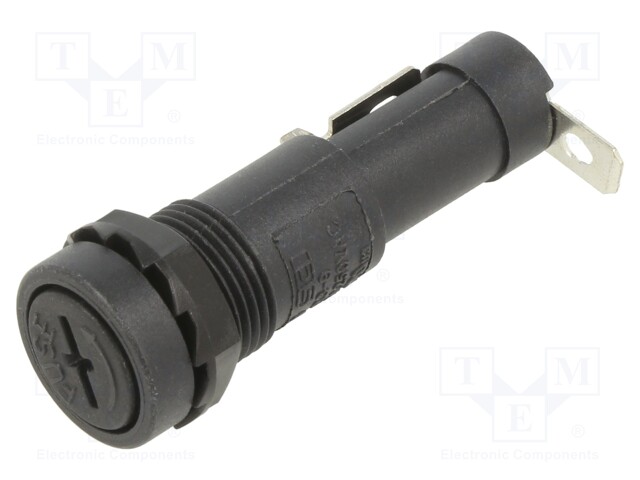 Fuse holder; 6.3x32mm; 15A; on panel; Cutout: Ø13.2mm; UL94V-0