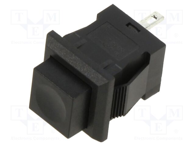 Switch: push-button; Pos: 2; SPST; 6A/250VAC; 3A/48VDC; OFF-ON