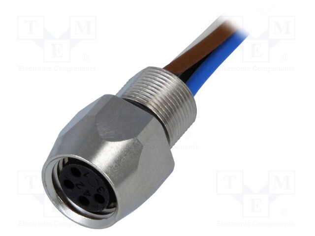 Connector: M8; female; PIN: 4; straight; with lead; socket; 0.5m